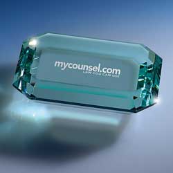 Jade Crystal Faceted Paperweight